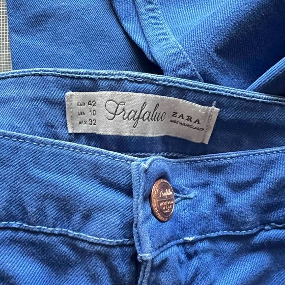 Lot of 2 ZARA TRF Trafaluc Denim Jeans NWT Salmon NWOT Blue US Size 10 - Picture 13 of 16